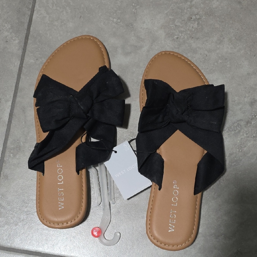 West Loop Tan and Black Women's Sandals